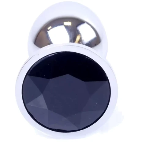 Анальная пробка Boss Series - Jewellery Silver PLUG Black S (BS6400013): Материал Медицинский металл