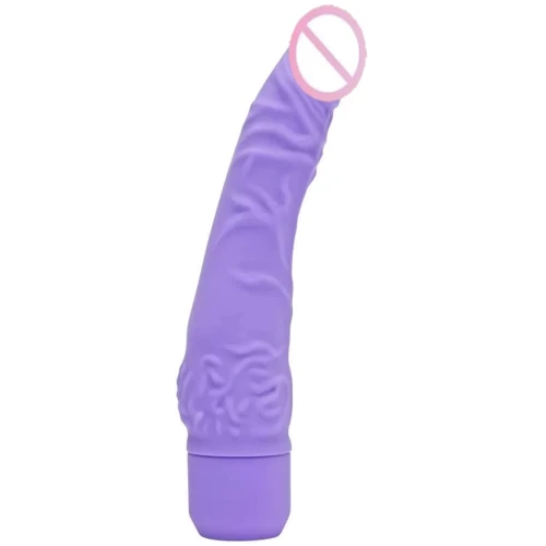 Силиконовый вибратор Classic Slim, 21x4 см, фиолетовый