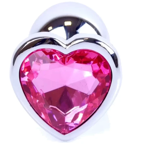 Анальная пробка Boss Series - Jewellery Silver Heart PLUG Pink S (BS6400044) фото 7