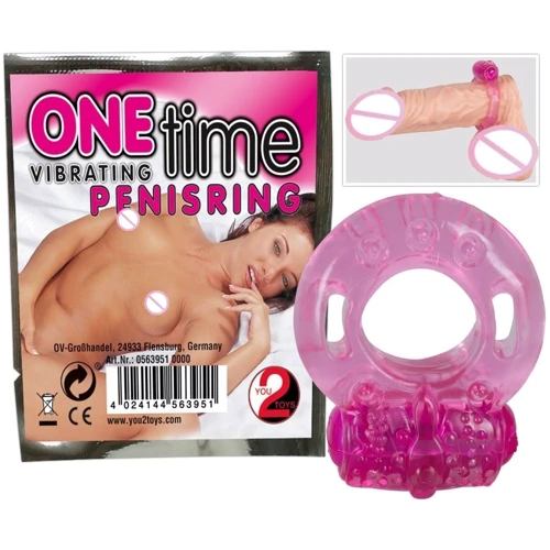 Эрекционное кольцо с вибрацией One time, 563951