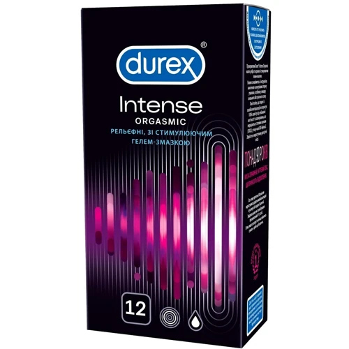 Акційний набір для закоханих Durex Презервативи латексні зі змазкою Intense Orgasmic № 12 + Інтимний гель-змазка, INTENSE ORGASMIC 10 ml фото 8
