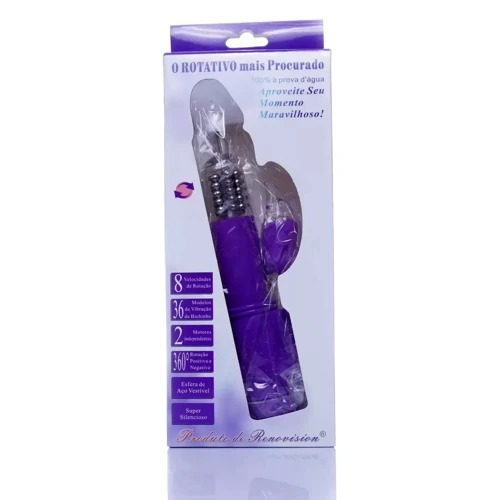 Вибратор с ротацией и стимулятором клитора Boss Series - Bird Purpe, BS2600099: Тип и форма Кролики, Хай-тек