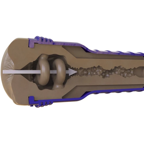 Мастурбатор-попка Fleshlight Boost Blast Female Medium Dark Flesh (кільця, що плавають Turbo Tech): Матеріал Металл, Киберкожа