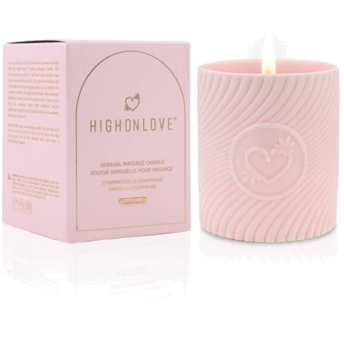 Масажна свічка з ароматом полуниці та шампанського HighOnLove Sensual Massage Candle Strawberries&Champagne, 250 мл: Тип Свеча