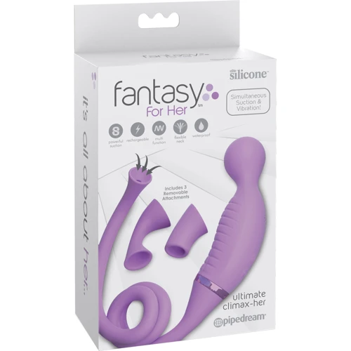 Вибратор с вакумной стимуляцией клитора Pipedream Ultimate Climax-Her , 12,5х3,5 см: Назначение Клиторальные