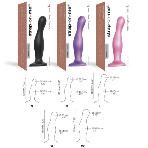 Фалоімітатор Strap-On-Me Dildo Plug Curvy M Rose Dragee Metallic: Мошонка Нет