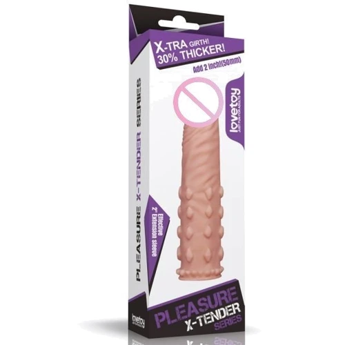 Насадка Pleasure X-Tender Penis Sleeve Flesh Add 2", Flesh: Для кого Для чоловіків