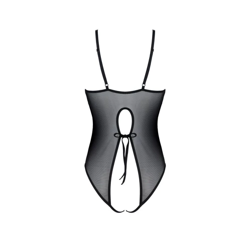 Боди Passion Ursula Body black XXL/XXXL, с ажурным декором и открытым шагом: Применение На тело
