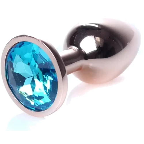 Анальная пробка с кристаллом BOSS of TOYS Boss Series - Jewellery Red Gold PLUG Light Blue S, BS6400113 фото 6