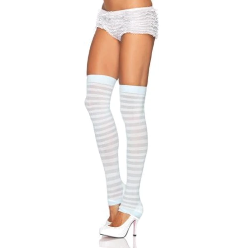 Гетры Leg Avenue - Opaque Stripe Leg Warmer, O/S (белые с голубым)