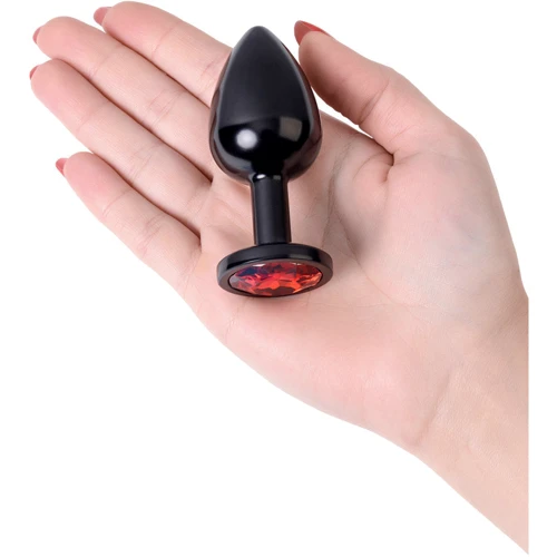 Анальная пробка с кристаллом Metal By Toyfa Вlack anal plug ruby: Тип Анальные пробки