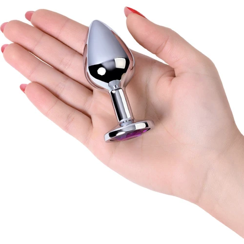 Анальная пробка с кристаллом Metal By Toyfa Silver anal plug Аmethyst: Материал Медицинский металл