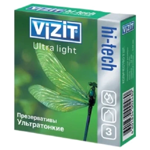 Презервативы латексные VIZIT HI-TECH Ultra light ультратонкие №3