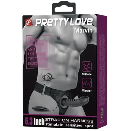 Порожнистий страпон з вібрацією Pretty Love Marvin Strap-On Harness Vibrating: Тип кріплення На ремешках