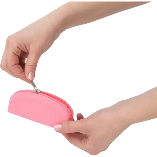Кейс для хранения секс-игрушек PowerBullet Silicone Zippered Bag Pink фото 1