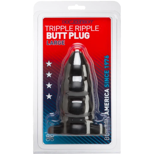 Анальна пробка Tripple Ripple Butt Plug Large, 11.6x6 см, чорний: Для кого унісекс