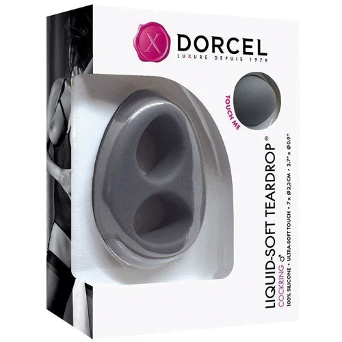 Эрекционное кольцо Dorcel Liquid-Soft Teardrop: Цвет серый