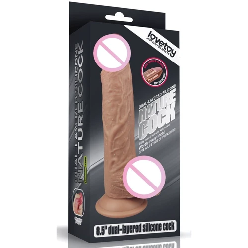 Фаллоимитатор LoveToy Dual-Layered Silicone Cock 8.5" Flesh: Тип Реалистичные