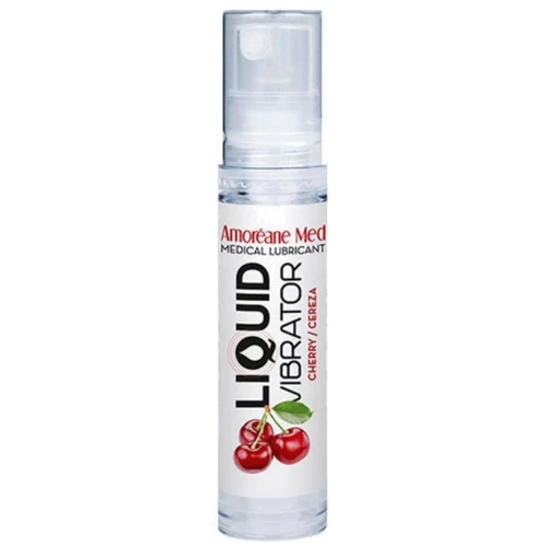 Лубрикант с эффектом вибрации Amoreane Med Liquid Vibrator Cherry, 10 мл