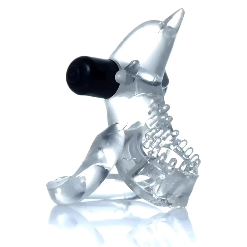 Эрекционное вибро кольцо BOSS - Dolphin Vibro CockRing Clear, BS6700050 фото 5
