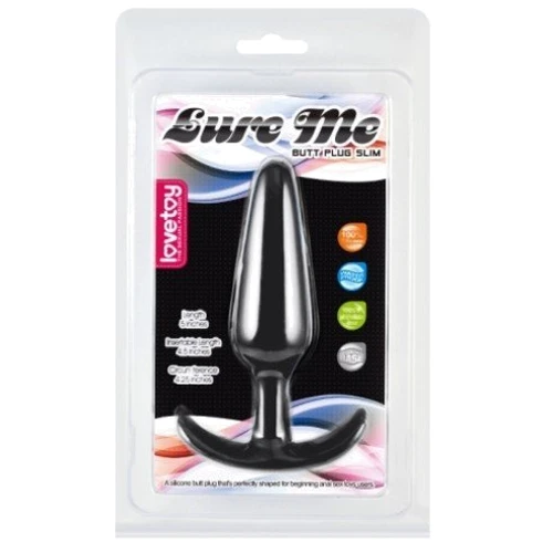 Анальна пробка LoveToy Lure Me Butt Plug Slim L Black фото 5