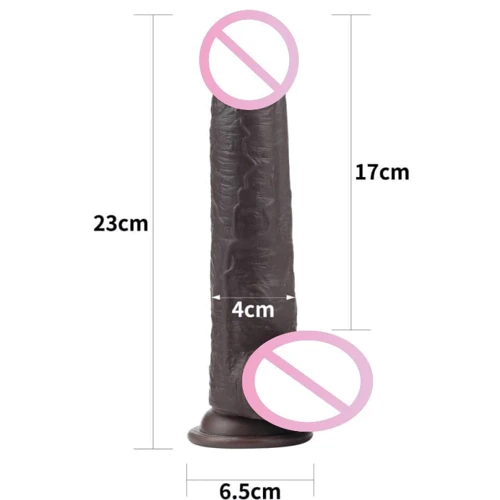 Фалоімітатор LoveToy Sliding-Skin Dual Layer Dong 9" Black: Мошонка Есть