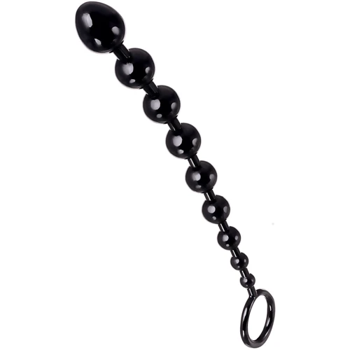 Анальний ланцюжок Toyfa A-Toys Anal Beads M-Seiz, чорний: Наявність вібрації  Нет