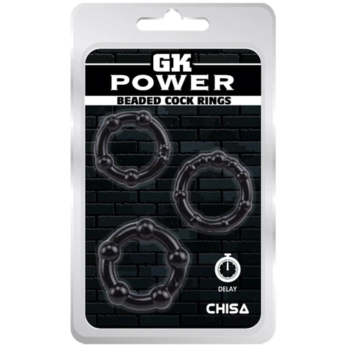 Набор эрекционных колец Chisa GK Power Beaded Cock Rings Black: Производитель CHISA