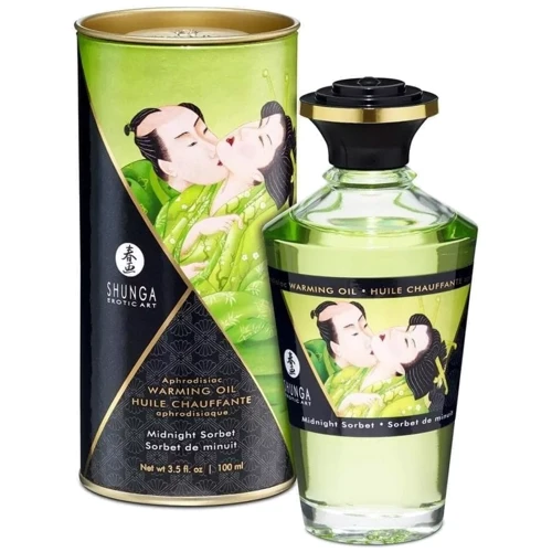 Їстівне зігріваючий масло Shunga Warming Oil Intimate Kisses, 100 мл, зелений чай: Тип Масло