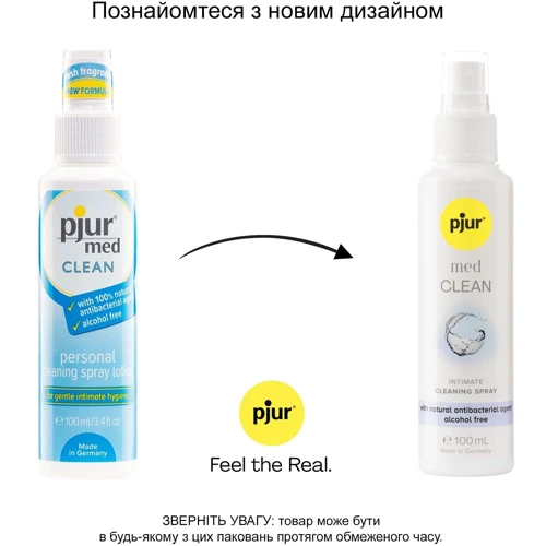 Очищающий спрей pjur med CLEAN 100 мл для нежной кожи и игрушек, антибактериальный фото 2