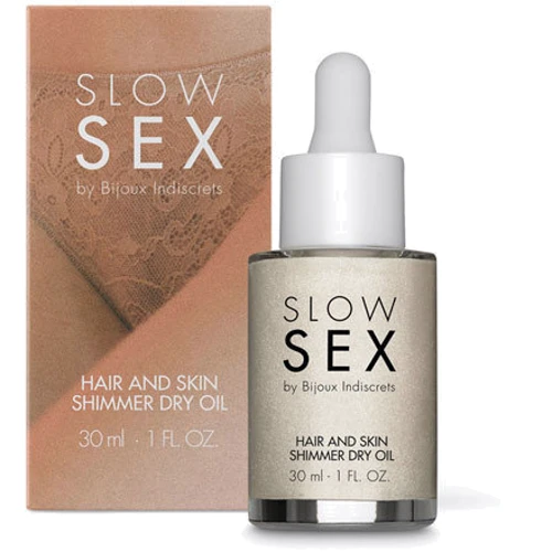 Мерехтливе сухе масло-шиммер для тіла та волосся, 30 мл Slow Sex by Bijoux Indiscrets (Іспанія): Тип Масло