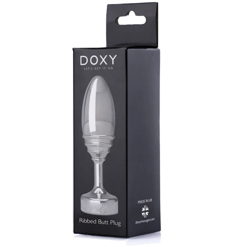 Анальний корок DOXY Butt Plug RIBBED: Матеріал Медицинский металл