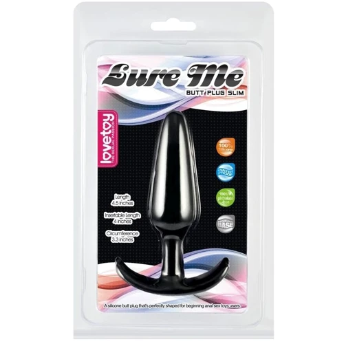 Анальна пробка LoveToy Lure Me Butt Plug Slim S Black фото 7
