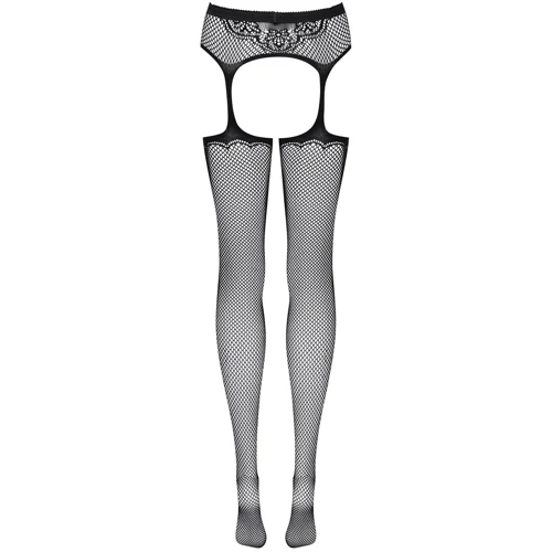 Чулки с поясом Obsessive S232 (Черный, S/M/L) фото 4