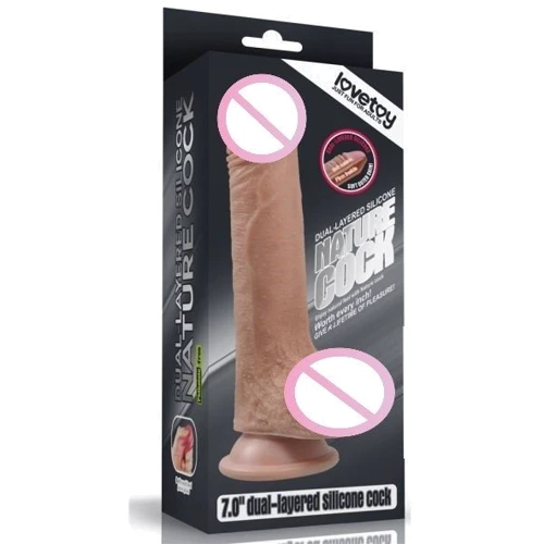 Фаллоимитатор Lovetoy 7" Dual-Layered Liquid Silicone Nature Cock, Brown: Назначение Вагинальные