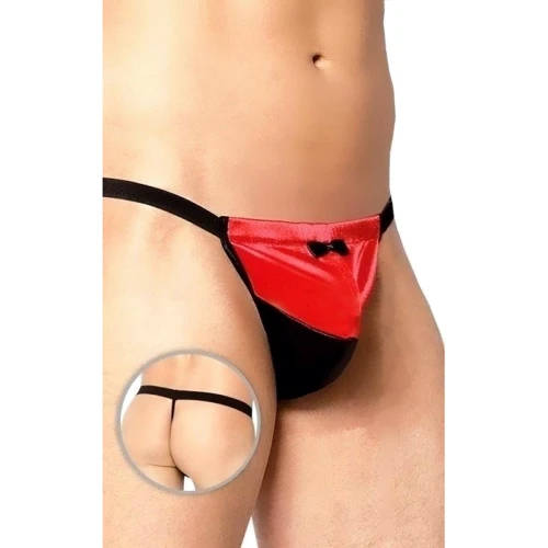 Мужские трусы SoftLine - Thong 4417, S-L (black/red)