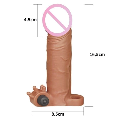 Насадка з вібрацією LoveToy Pleasure X-Tender Vibrating Penis Sleeve Flesh Add 2", Brown: Для кого Для чоловіків