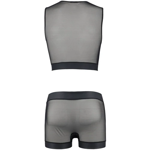 Изысканный комплект Passion 053 SET WILLIAM black L/XL: Узор Однотонный