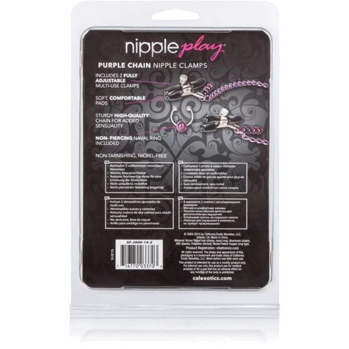 CalExotics Purple Chain Nipple Clamps зажимы для сосков фото 7