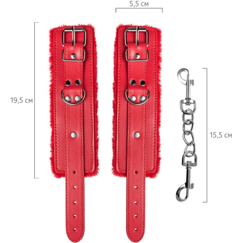 Наручники Toyfa Anonymo Wrist Cuffs № 0105, red: Цвет красный