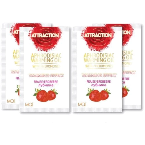 Пробник масажного масла з феромонами MAI PHEROMON MASSAGE OIL STRAWBERRY (10 мл)