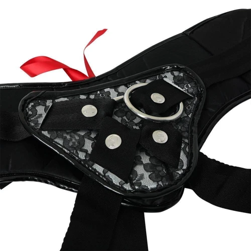Труси для страпона Sportsheets - Plus Grey & Black Lace Corsette Strap On фото 4