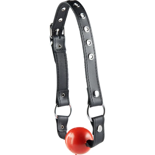 Кляп на кожанном ремне Ball Gag Normal, красный