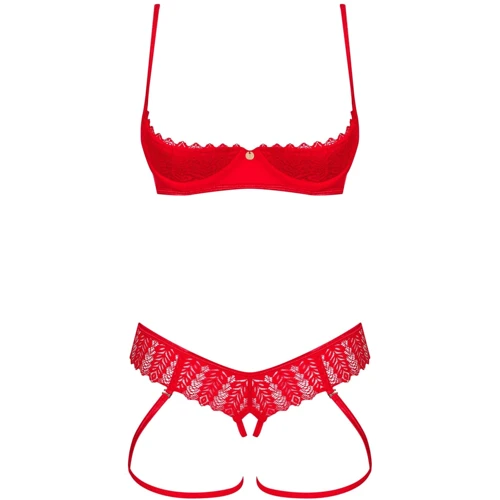 Комплект Obsessive Ingridia 2-pcs crotchless set XL/2XL: Візерунок Однотонный