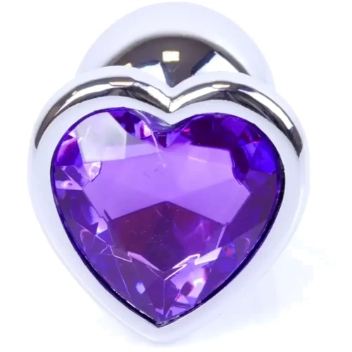 Анальная пробка с кристаллом BOSS of TOYS Boss Series - Jewellery Silver Heart PLUG Purple S, BS6400052 фото 6