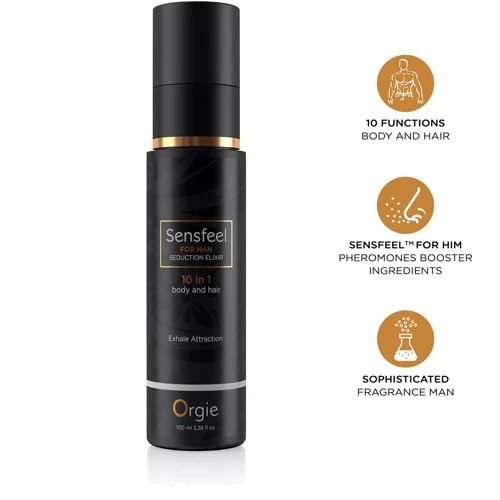 Лосьон с феромонами для тела и волос Orgie – Sensfeel Seduction Elixir 10 in 1 for Man (100 мл): Особенности С ароматом