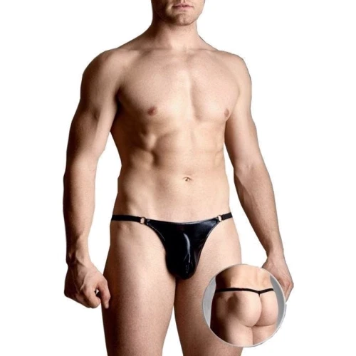 Чоловічі труси SoftLine - Mens thongs 4487, S-L (black)