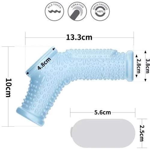 Насадка на член LoveToy Knights Ring Vibrating Drip With Scrotum Sleeve Blue: Назначение Для увеличения