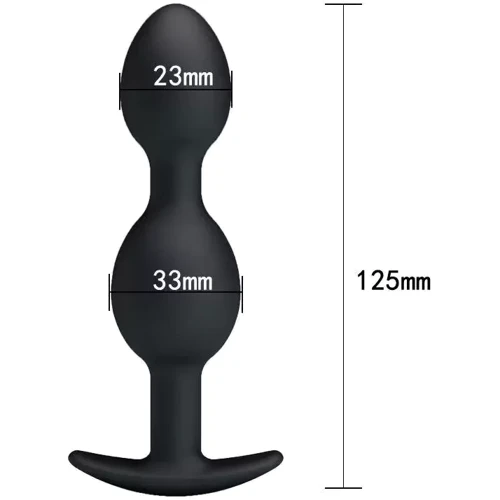 Анальные шарики BLACK PRETTY LOVE, BI-040035: Наличие вибрации Нет