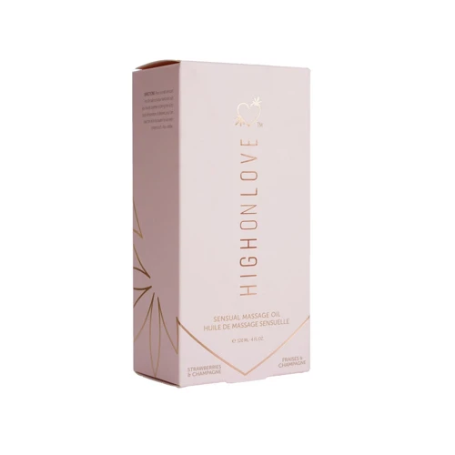 Розпродаж! Масажне масло HighOnLove Massage Oil - Strawberry Champagne (120 мл): Особливості с ароматом, съедобное